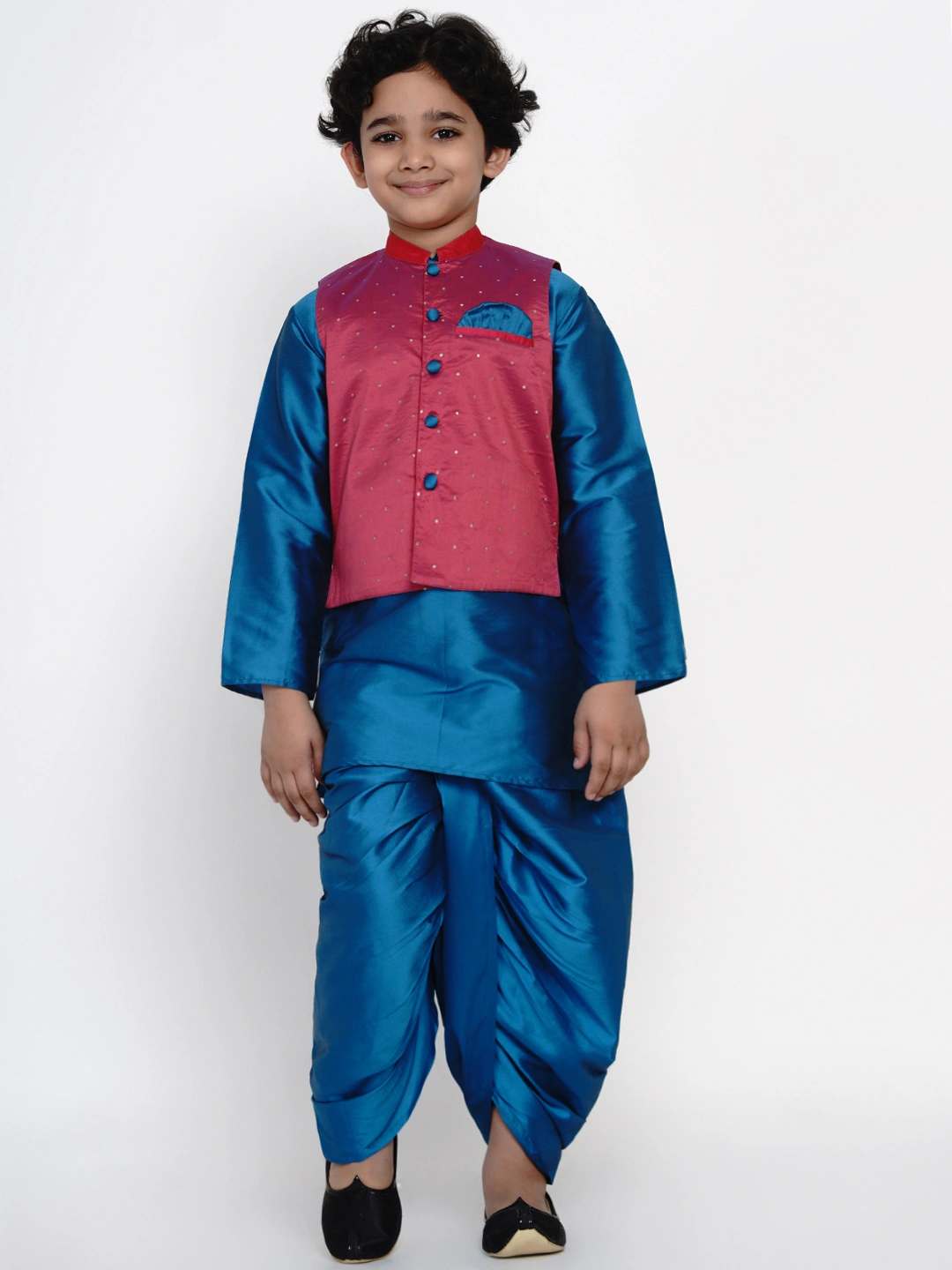 BITTU BY BHAMA PINK AND BLUE NEHRU JACKET-BTJ03_7-8Y