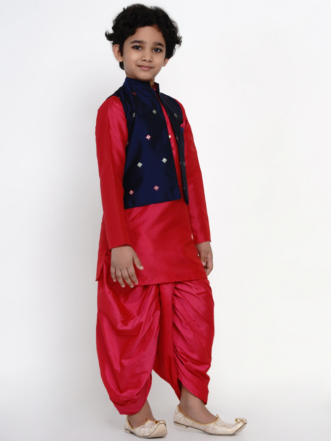 BITTU BY BHAMA BLUE PRINTED NEHRU JACKET-3-4Y-2