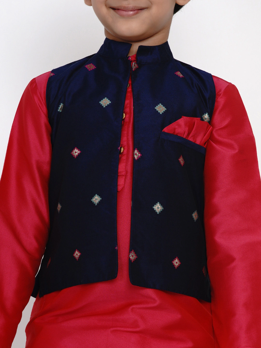 BITTU BY BHAMA BLUE PRINTED NEHRU JACKET-4-5Y-1