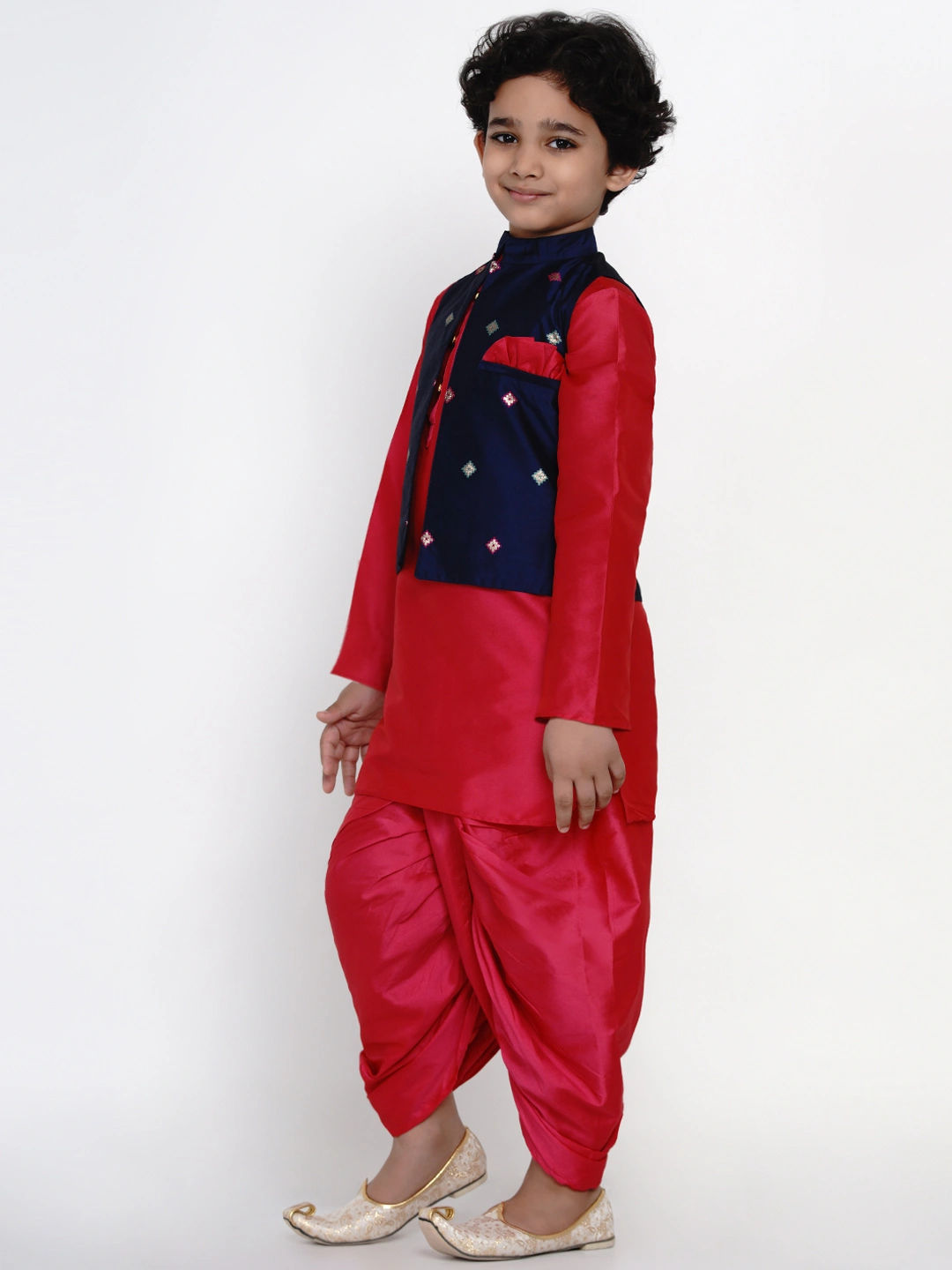 BITTU BY BHAMA BLUE PRINTED NEHRU JACKET-4-5Y-3