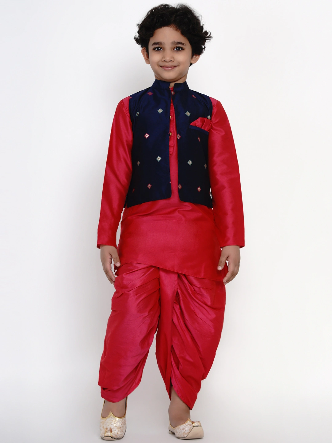 BITTU BY BHAMA BLUE PRINTED NEHRU JACKET-BTJ04_7-8Y