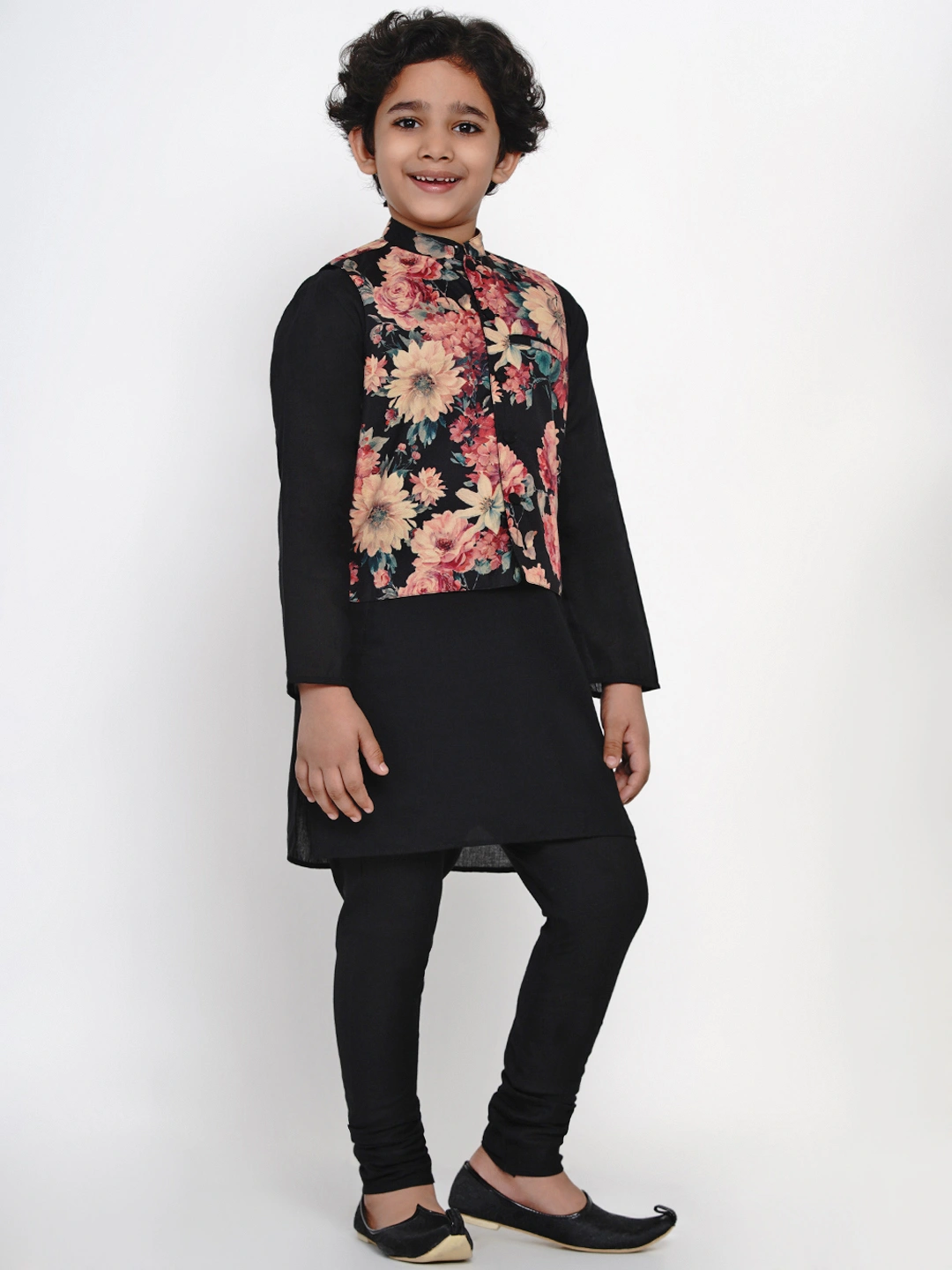 BITTU BY BHAMA MULTICOLOURED PRINTED NEHRU JACKET-3-4Y-2