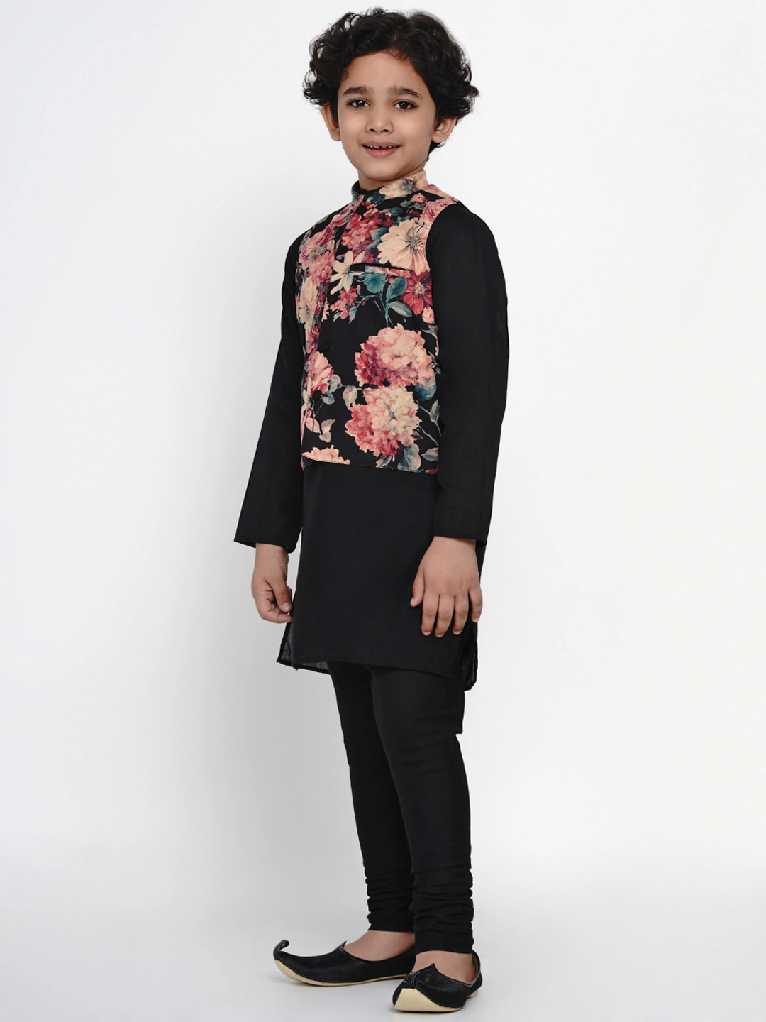 BITTU BY BHAMA MULTICOLOURED PRINTED NEHRU JACKET-4-5Y-3