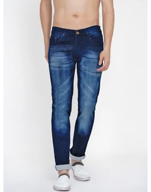 Baawara by Bhama Men Blue shaded Mid-Rise Stretchable Jeans