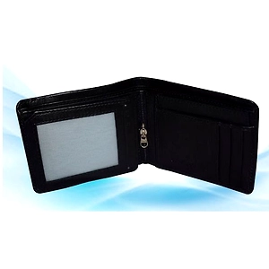 Plain Black Poseso Leather Wallet