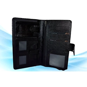 Black PPH1 Poseso Leather Passport Holder