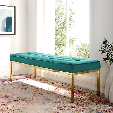 Hilda Tufted Velvet Bench-4