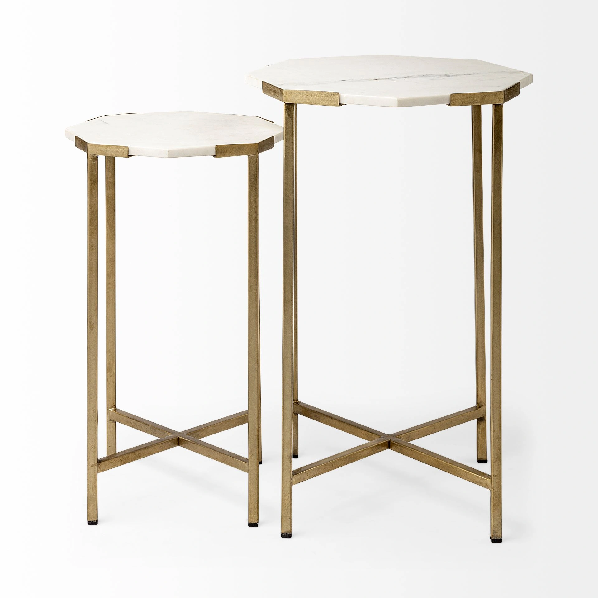 Alison Octagon Marble Side Tables-6531186