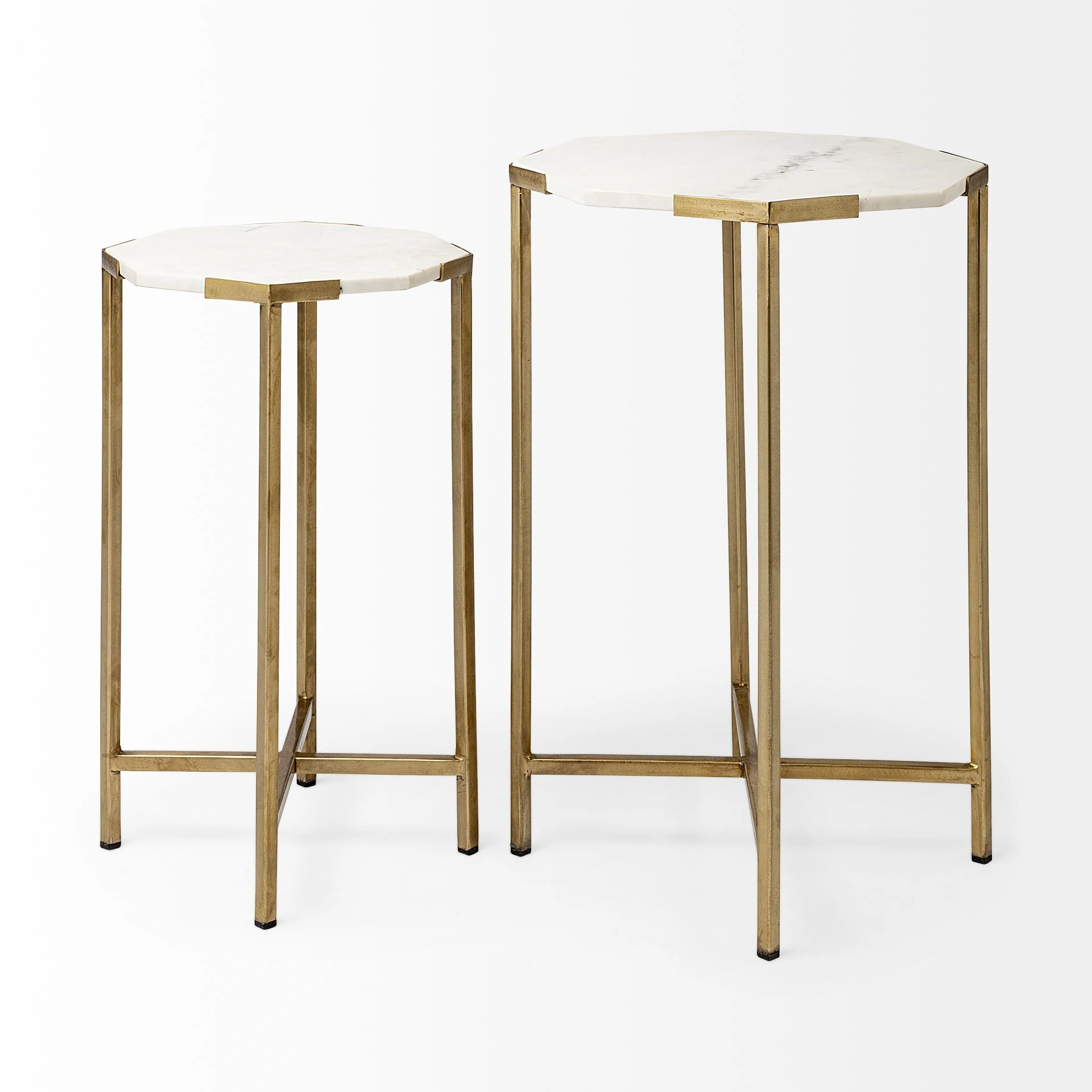 Alison Octagon Marble Side Tables-4