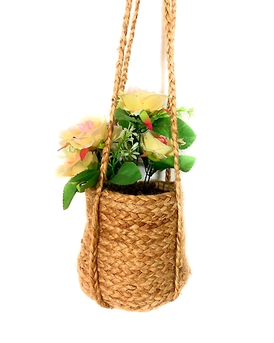 BRAIDED JUTE HANGING PLANTER-2