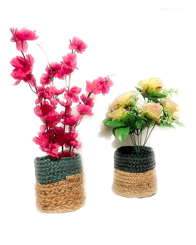 Braided Jute Table Planter-1