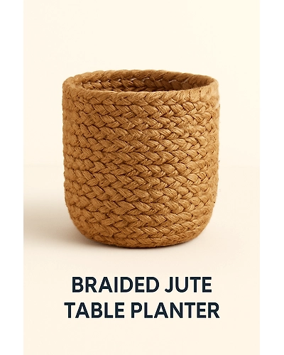 Braided Jute Table Planter-10622312