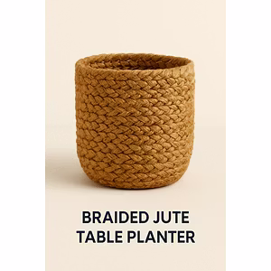 BRAIDED JUTE HANGING PLANTER
