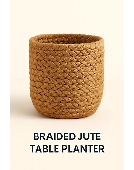 BRAIDED JUTE HANGING PLANTER