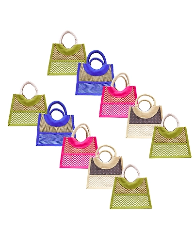 Zingy Jute Gift Bags Pack of 10-10732978