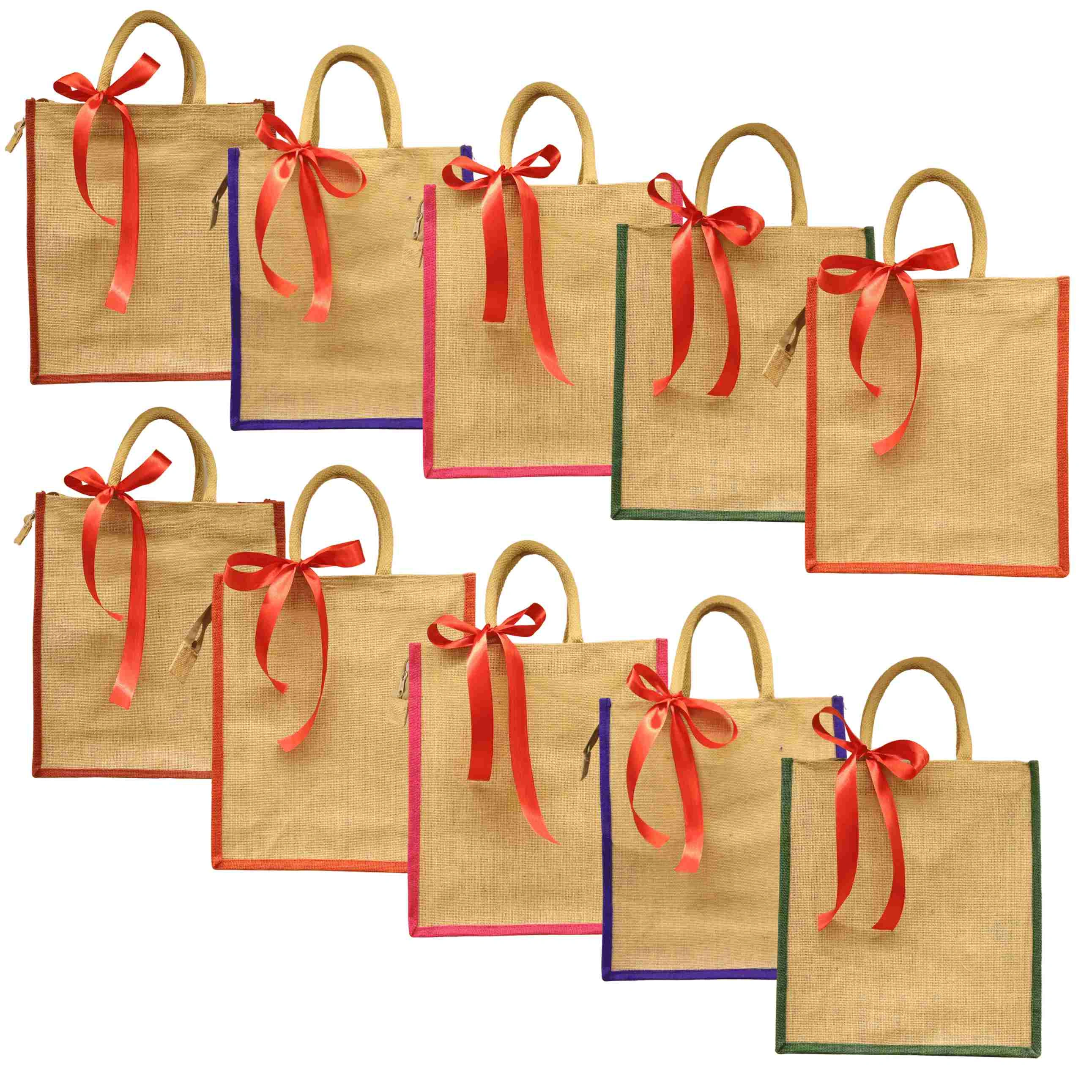 Prakriti Maitri Jute Gift Bags | Pack of 10-11952236