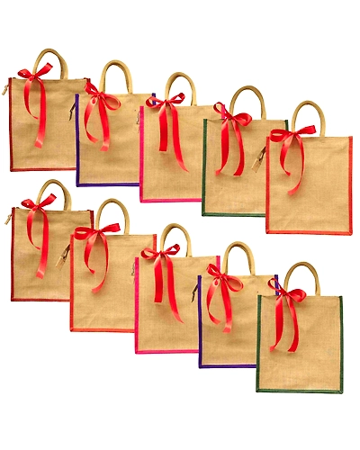 Prakriti Maitri Jute Gift Bags | Pack of 10-11952236
