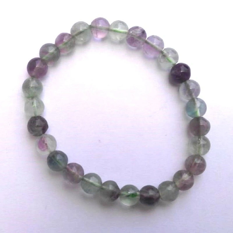 Fluorite Round Plain Beads Bracelet-APPLACW14-CC