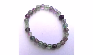 Fluorite Round Plain Beads Bracelet