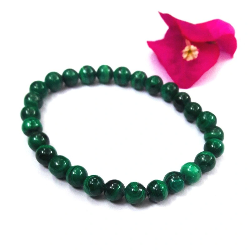 Malachite Round Plain Beads Bracelet-APPLACW16-CC