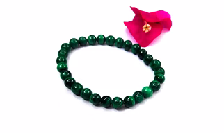 Malachite Round Plain Beads Bracelet