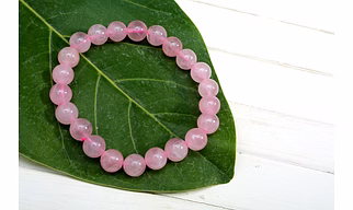 Rose Quartz Round Plain Beads Bracelet