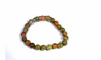 Unakite Plain Beads Bracelet