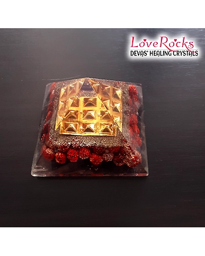 Orgonite (Rudraksh) Nine Pyramid-GOLDACW04-CC