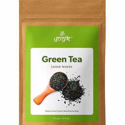 go-yogik organic loose green tea 75g | himalayan tea