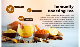Go-Yogik Morning turmeric Chai tea spice mix[100g -50serving], [ Immunity Boosting tea spice blend ] Herbal | Vegan | Caffiene Free | No Additives Unsweetened