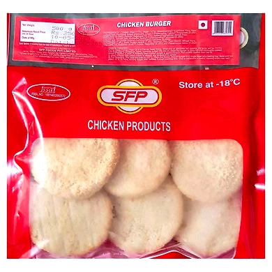 SHIVA FARMS SFP - Chicken Burger Patty 500gm-8906008680645