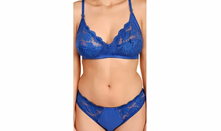 Lace Bra Panty Lingerie Set | Blue