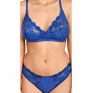 Lace Bra Panty Lingerie Set | Blue