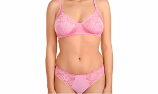 Lace Bra and Panty Lingerie Set | Baby Pink