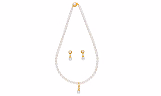 Sri Jagdamba Pearls Button  Drop pearl set