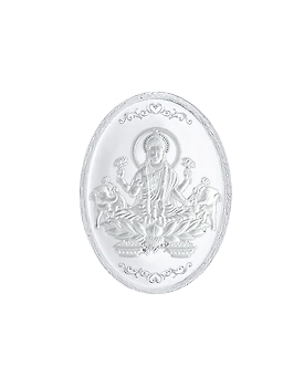 Sri Jagdamba Pearls 5 Grams 99.9%  Laxmi Oval  Silver Coin