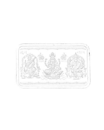 20 Grams Rectangular Ganesh Saraswathi Lakshmi Rectangle Pure Silver coin-JPSEP-18-351-20