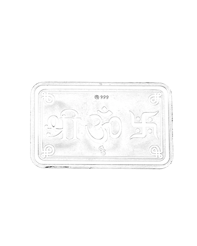 20 Grams Rectangular Ganesh Saraswathi Lakshmi Rectangle Pure Silver coin-1