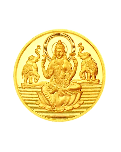 Sri Jagdamba Pearls 10 Gram 22Kt (916) Hall Marked Lakshmi Gold Coin-SJPGC05