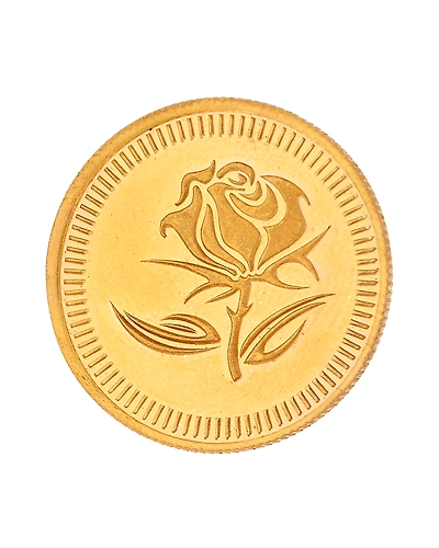 Sri Jagdamba Pearls 8 Gram 24Kt (999) Flower Gold Coin-JPAUG-17-070-24-8