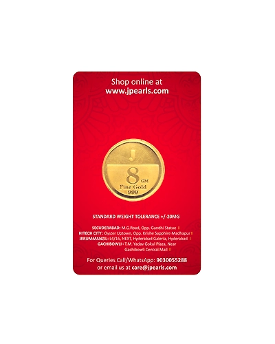 Sri Jagdamba Pearls 8 Gram 24Kt (999) Flower Gold Coin-3