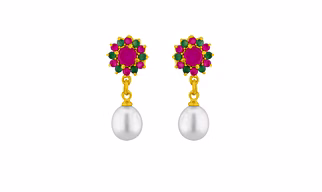 Sri Jagdamba Pearls Delightful Pearl Earrings