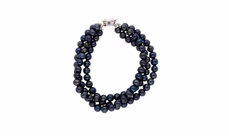 3 Line Black Pearl Bracelet
