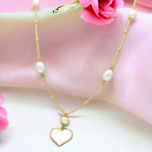 Heart  Pearl Pendant Set