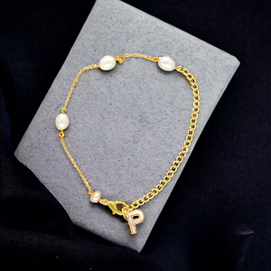P Alphabetic Mother of Pearl Bracelet