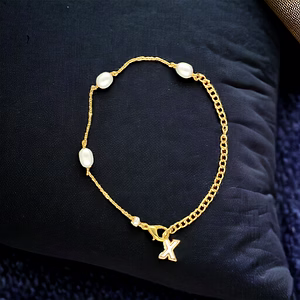 X Alphabetic Mother of Pearl Bracelet
