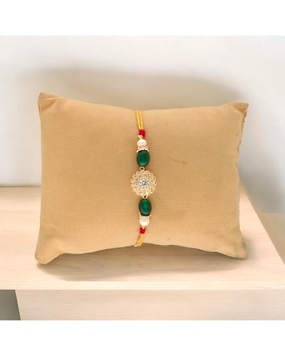 Treasured Pearl Rakhi For Beloved Brother-White-1