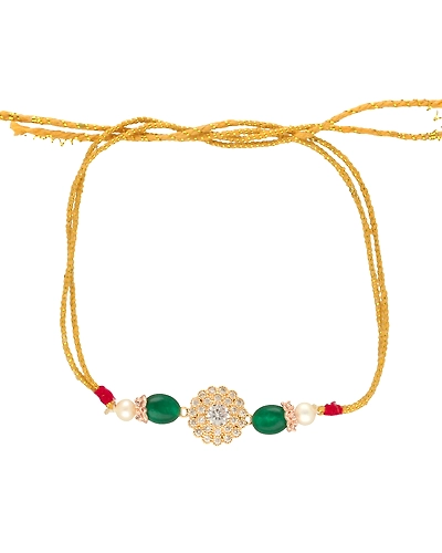 Treasured Pearl Rakhi For Beloved Brother-White-2