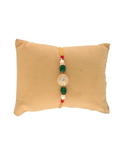 Treasured Pearl Rakhi For Beloved Brother-White-3