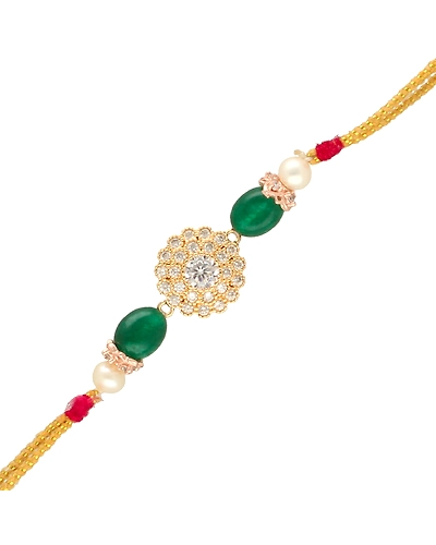 Treasured Pearl Rakhi For Beloved Brother-White-4